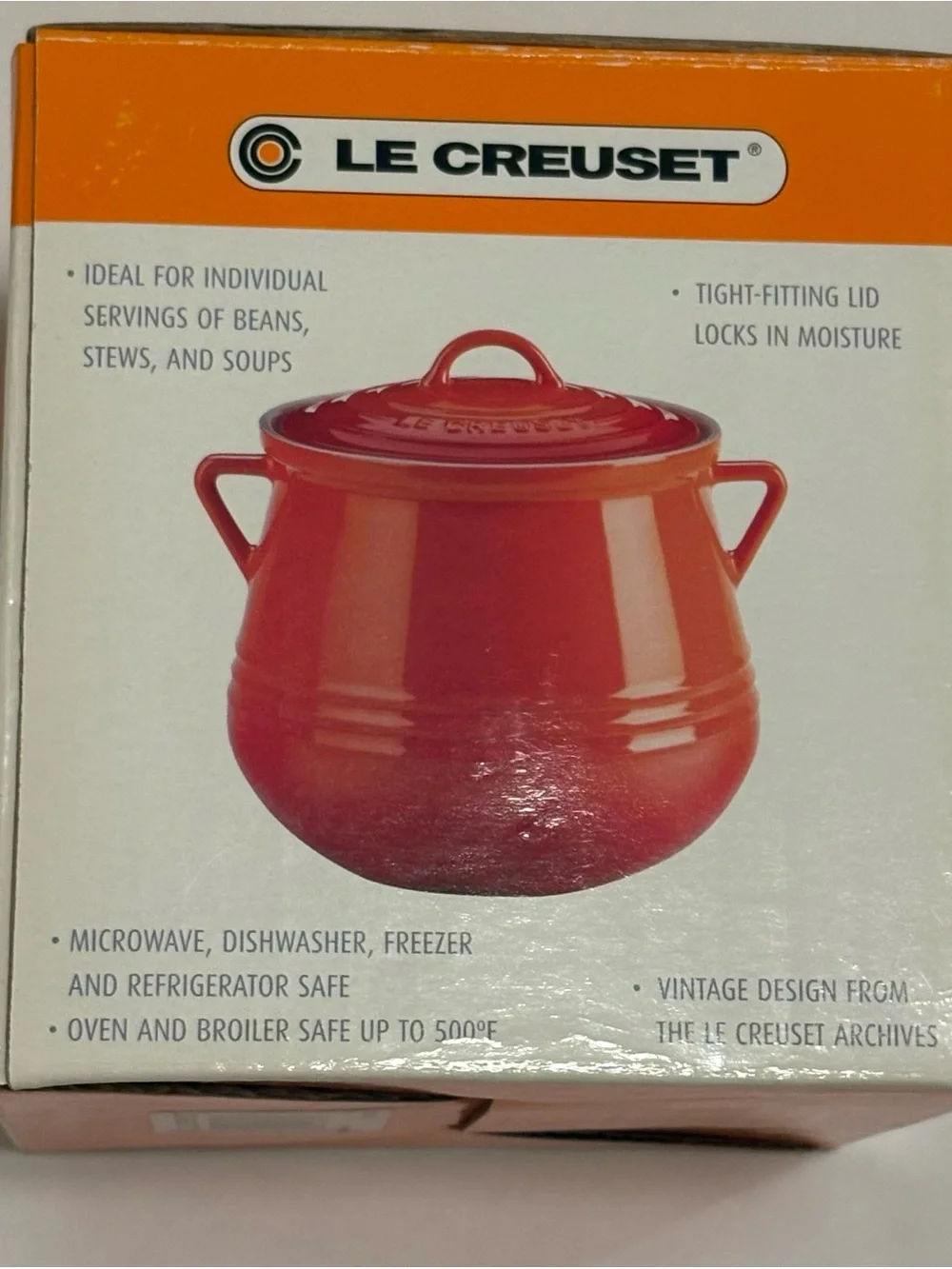 Le Creuset Red Heritage Stoneware Mini Bean Pot (20oz)